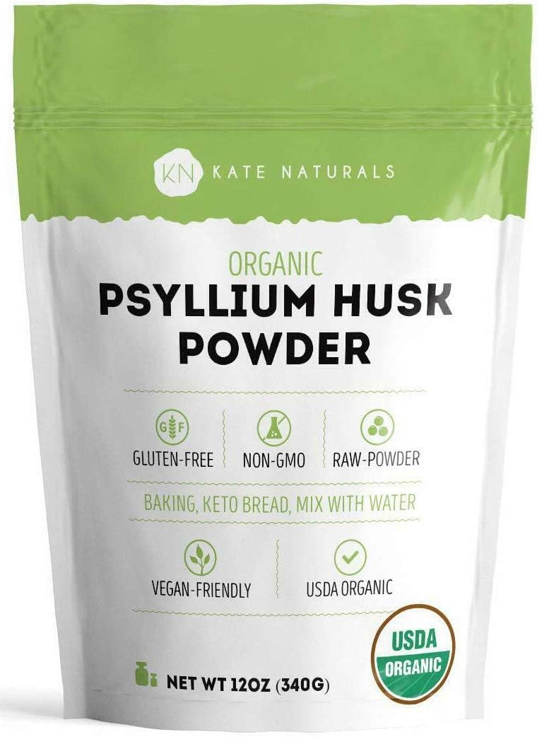 [Australia] - Kate Naturals Psyllium Husk Powder for Baking, Fiber & Digestion. Psyllium Seed Powder for Dogs & Cats (12oz, Organic, Gluten Free, Pet Safe) 