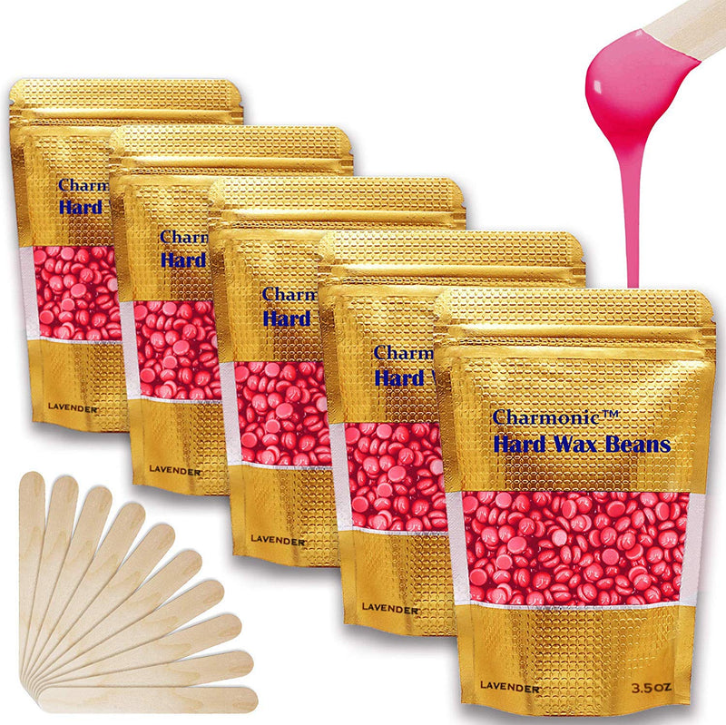 [Australia] - Charmonic Depilatory Wax, 17.5 Oz Hard Body Wax Beans for Women Men, Hair Removal European Beads 500g/1.1 lb (rose) rose 
