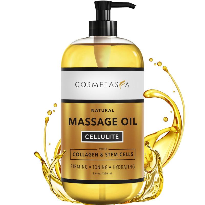[Australia] - Cellulite Massage Oil with Collagen & Stem Cells- 100% Natural Cellulite Treatment, Assists with Firming, Toning & Moisturizes Skin 8.8 by Cosmetasa (8.8 oz) (8.8) 8.8 Fl Oz (Pack of 1) 