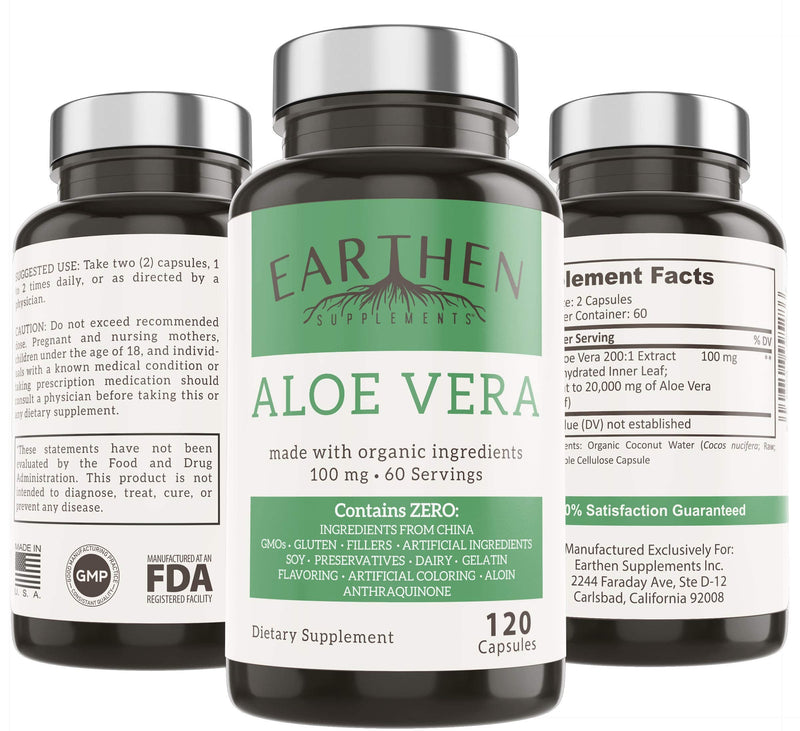 [Australia] - Aloe Vera Supplement | Equivalent to 20,000mg | Made with Organic Ingredients | RAW All Natural | Non-GMO 