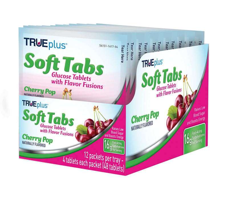 [Australia] - TRUEplus® Soft Tabs Glucose Tablets – 12 Packs – 48 tabs (Cherry Pop) Cherry Pop 