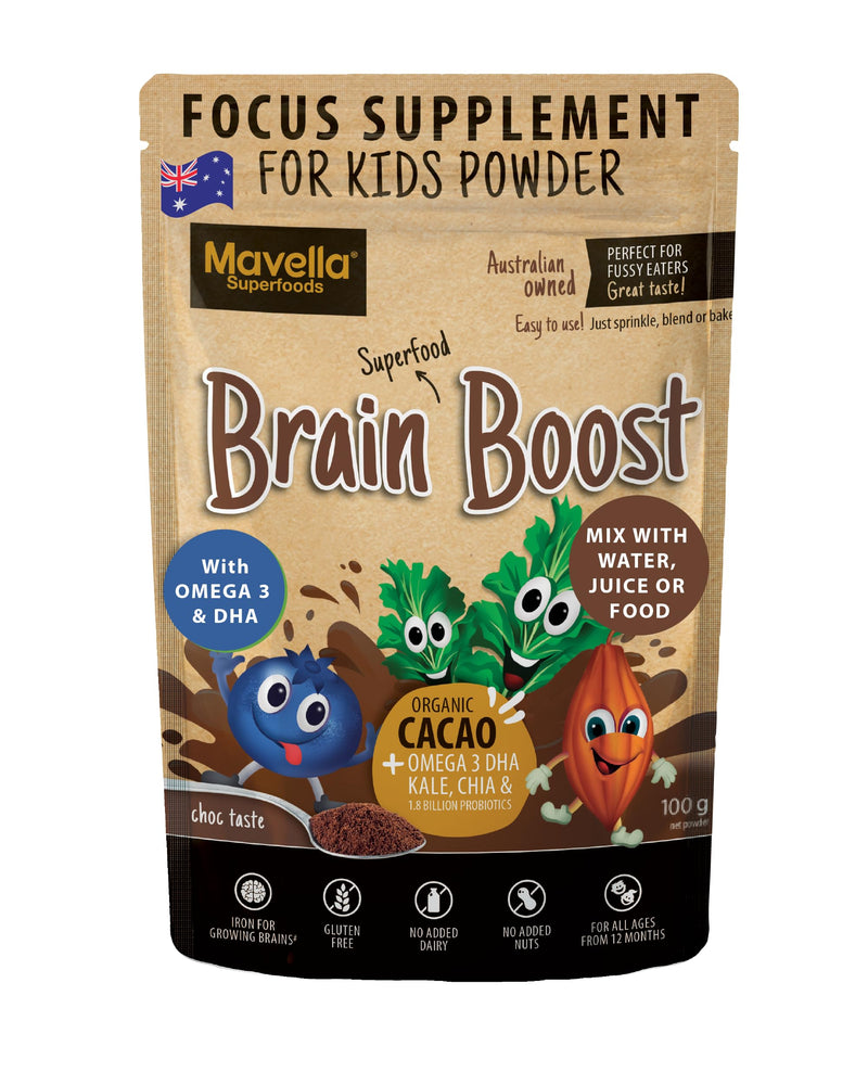 [Australia] - Focus Supplement for Kids Brain Boost - Omega-3 DHA Flaxseed Natural Focus & Attention Supplement for Kids with Attention Challenge Support Kids Focus Vitamins 8.82oz (100g) 
