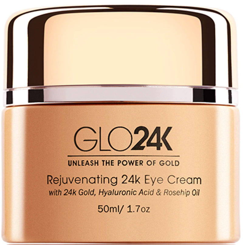 GLO24K Cream with 24k Gold, Retinol, Vitamins, and Hyaluronic Acid. Optimally Hydrate your Skin while you sleep. (Rose (Eye Cream)) Rose (Eye Cream)