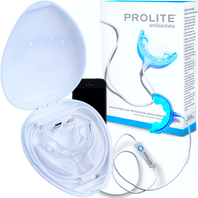[Australia] - Smileactives ProLite Professional Teeth Whitening Kit, Dental Quality LED Light Teeth Whitener for White Teeth & Smile, 16 Minute Built-in Timer, Teeth Whitening Products, Helps Remove Tooth Stains 