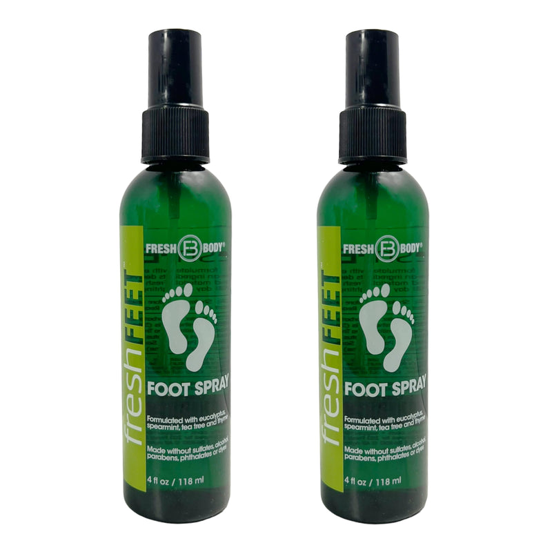 [Australia] - Fresh Body FB Fresh Feet Odor Fighting Spray with Essential Oils for Feet & Shoes, 4 Ounce Spray Bottle (2 Pack) 2 Pack 