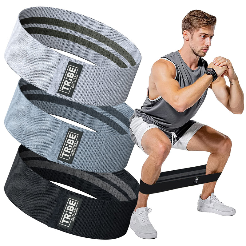 [Australia] - Fabric Resistance Bands for Legs - Workout Bands Resistance Bands for Men and Women - Booty Bands for Working Out - Exercise Bands Resistance Bands Set - Elastic Bands for Exercise Grey 