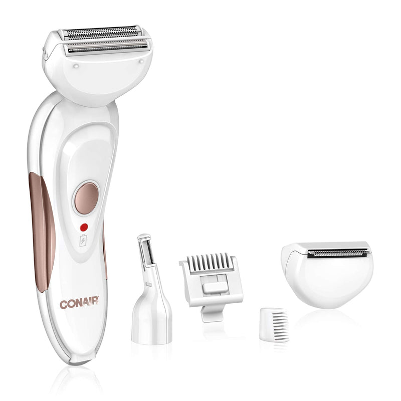 [Australia] - Conair All-In-1 Body and Facial Hair Removal for Women, Cordless Electric Trimmer & Shaver, Perfect for Face, Ear/Nose, Eyebrows, Legs, and Bikini Lines 