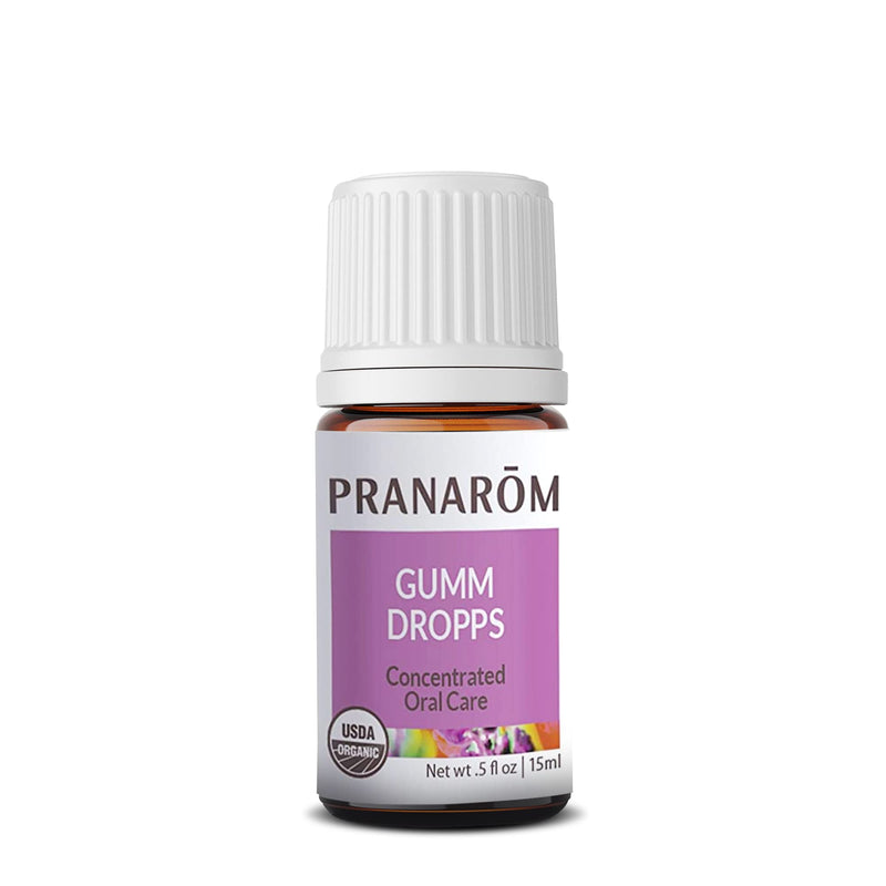 Pranarom Gumm Dropps Oral Care Blend 15 ml | Peppermint, thyme, clove, lemon and cinnamon blend for fresh breath and everyday gum care. Certified organic. 0.5 Fl Oz (Pack of 1)