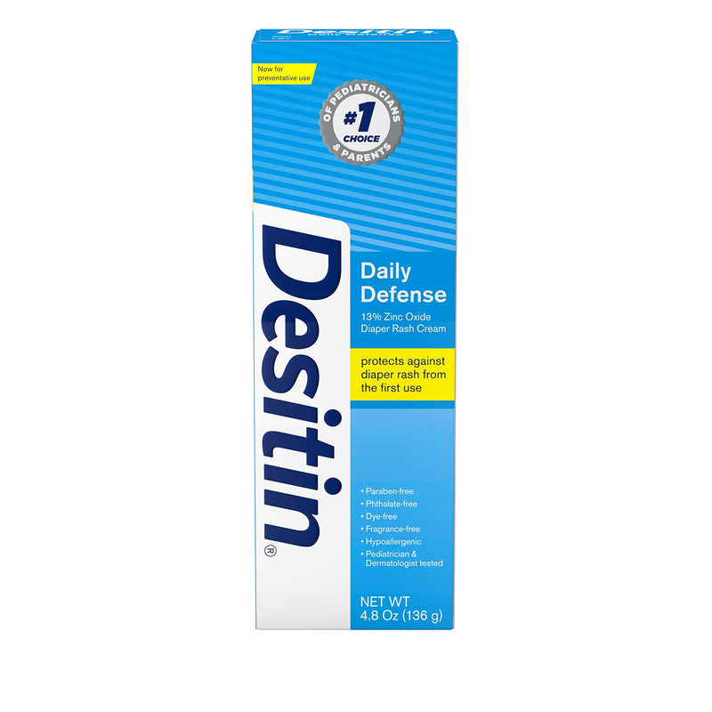 [Australia] - Desitin Daily Defense Baby Diaper Rash Cream with Zinc Oxide to Treat, Relieve & Prevent diaper rash, Hypoallergenic, Dye-, Phthalate- & Paraben-Free, 4.8 oz 