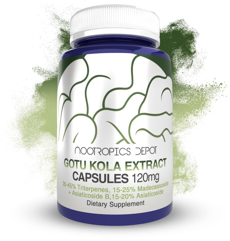 [Australia] - Nootropics Depot Gotu Kola Extract Capsules | 120mg | 90 Count | Acid Resistant | Centella asiatica | 35-45% Triterpenes | Supports Healthy Stress Levels | Promotes Memory Enhancement 90 Count (Pack of 1) 
