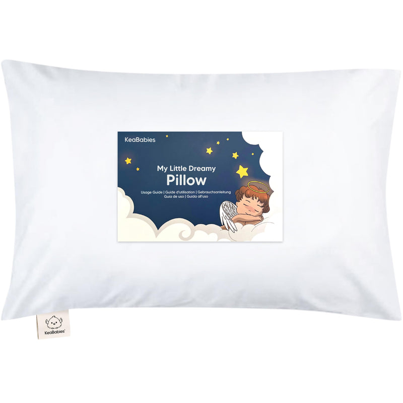 [Australia] - Toddler Pillow with Pillowcase - 13x18 My Little Dreamy Pillow, Organic Cotton Toddler Pillows for Sleeping, Kids Pillow, Travel Pillows, Mini Pillow, Nursery Pillow, Toddler Bed Pillow (Soft White) Soft White 