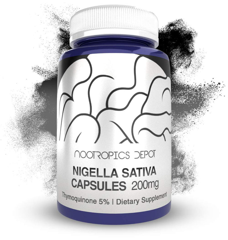 [Australia] - Nootropics Depot Nigella Sativa Extract Capsules | 200mg | 120 Count | Minimum 5% Thymoquinone Content | Black Seed Oil Extract | Supports Brain Health, Memory, Liver Health, and Immune Function 120 Count (Pack of 1) 