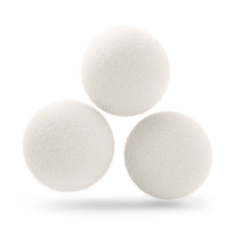[Australia] - Cosy House Collection Wool Dryer Balls - Premium Reusable Natural Fabric Softener - Eco-Friendly, Saves on Time and Energy - Soften Clothes Naturally - Reusable for Up to 3 Years - White (Pack of 3) 3-Pack 