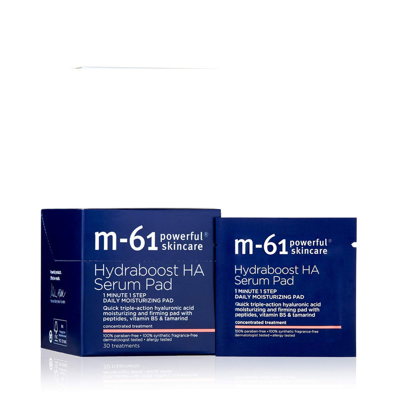 m-61 Hydraboost HA Serum Pad | Hyaluronic Acid Serum Pads to Firm and Moisturize Up to 48 Hours. Dermatologist Tested. Fragrance Free. For All Skin Types. Individually Wrapped. 30 Count (Pack of 1)