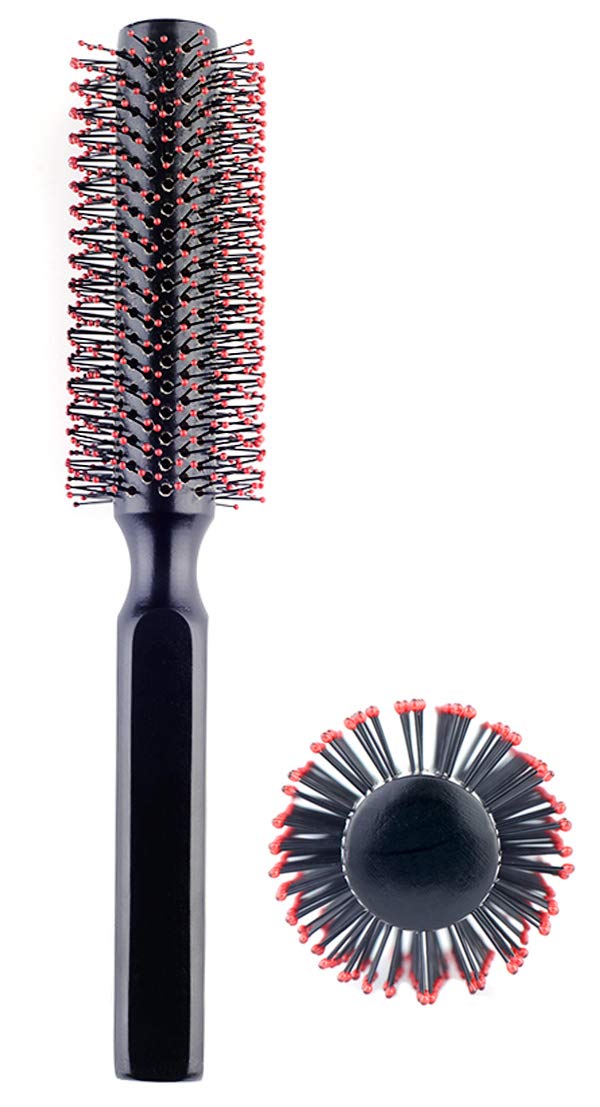 PERFEHAIR Round Hair Brush for Blow Drying, Wooden Blowout Brush With Soft Nylon Bristles, for Medium Or Short Hair 1.7 Inch