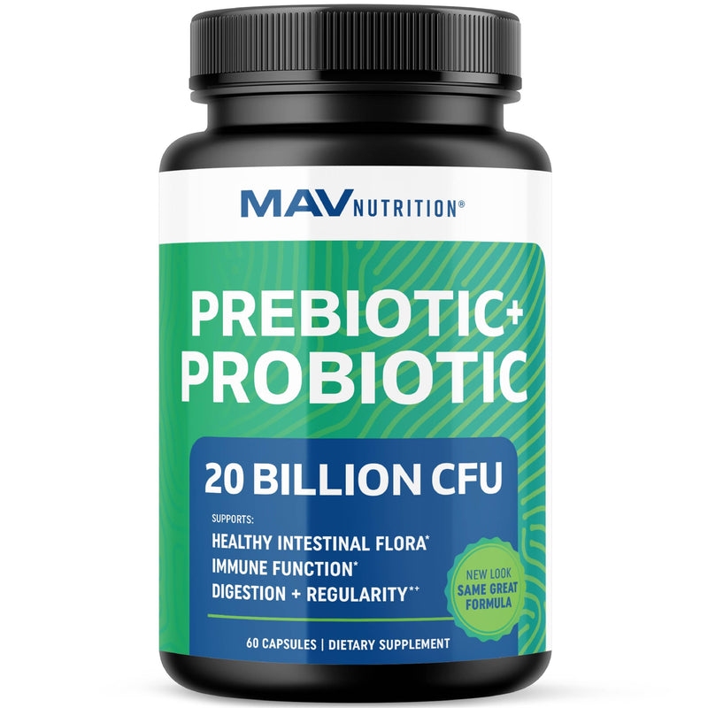 [Australia] - Probiotic & Prebiotic Capsules | Pre & Pro Biotics for Synbiotic Gut Health & Bloating Relief for Women & Men | Enzyme with Probiotics for Digestive Health | 20 Billion CFU | Vegetarian | 60 Ct. 