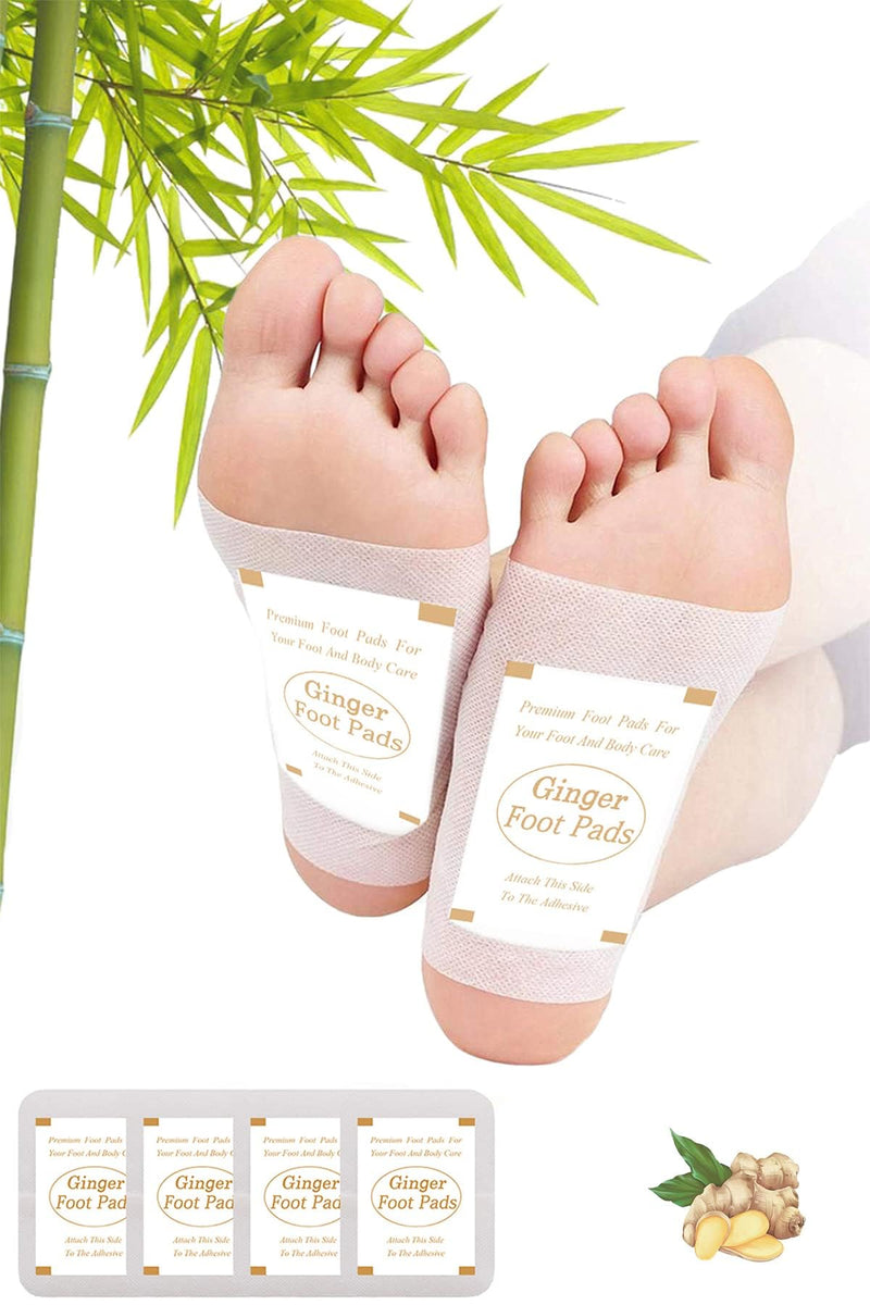TEWEAE Foot Pads, Ginger FootPads, Natural Ginger Powder Bamboo Vinegar Foot Patches to Feel Better, Sleep Better & Relieve Stress, 20 Packs. 20 Count (Pack of 1)