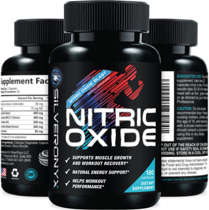 [Australia] - Extra Strength Nitric Oxide Supplement L Arginine 3X Strength - Citrulline Malate, AAKG, Beta Alanine - Premium Muscle Supporting Nitric Booster for Strength & Energy to Train Harder - 180 Capsules 180 Count (Pack of 1) 