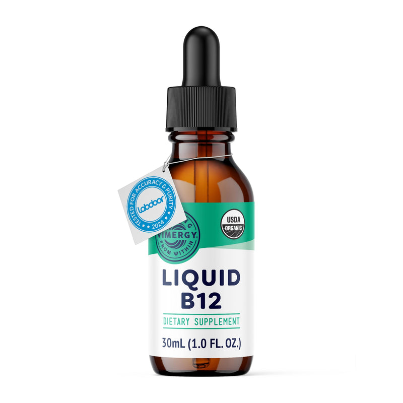 Vimergy Liquid Vitamin B12 Brain Function, 2500 mcg, Organic, 30 Servings | Brain Body Nourish*, Supports Oxygen and energy to the Brain*, Methylcobalamin & Adenosylcobalamin, Vegan, Non-GMO 1 Fl Oz (Pack of 1)