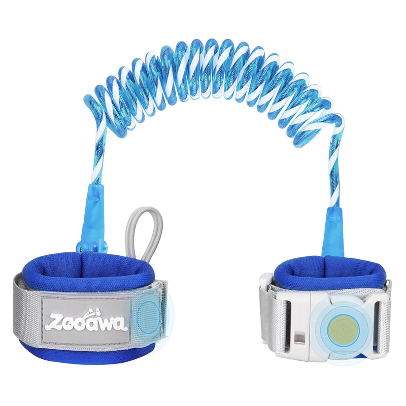 [Australia] - Zooawa Toddler Leash, Toddler Kids Harness Anti Lost Wrist Link with Magnetic Lock, Reflective Safety Baby Child Walking Wristband Leash for 2,3,4 Years Old Boys Girls, Blue 1 Count (Pack of 1) 