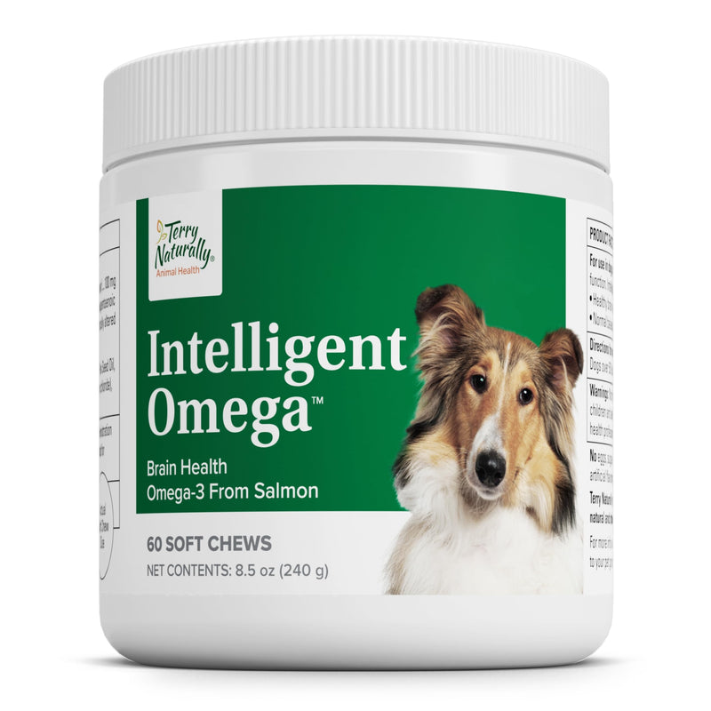 Terry Naturally Animal Health Intelligent Omega - 60 Soft Chews - Omega 3 from Salmon for Dogs - Promotes Brain & Eye Health - 60 Servings - PawsPlanet Australia