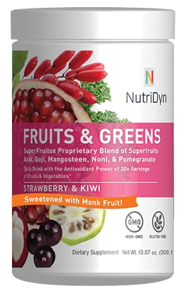 Nutri-Dyn Fruits & Greens Gluten Free Protein Powder 10.8 oz (Pink Lemonade)
