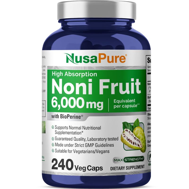[Australia] - NusaPure Noni Fruit 6,000mg 240 Vegetarian caps (Extract 20:1, Non-GMO, Vegan) 