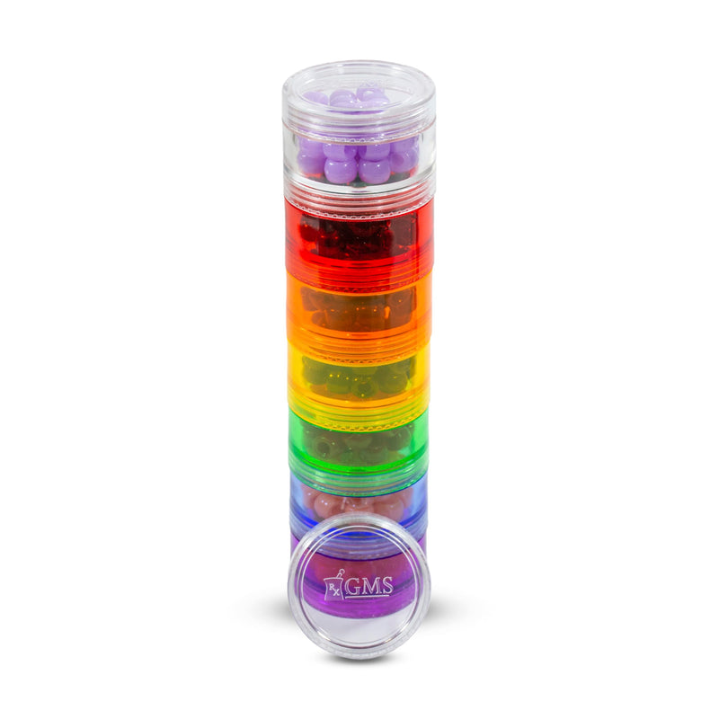 7 Day Medicine Pill Organizer Small, Screw Together Travel Pill Container | Screw-Together 7-Day Stackable Pill Organizer, Secure Twist Lids, Protect Small Tablets & Vitamins for Easy Daily Travel Small (Pack of 1)