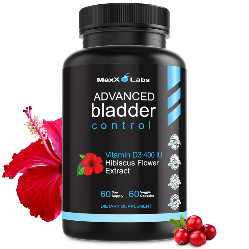 Advanced Bladder Control Supplements for Women & Men with Vitamin D3, 60 Ct | Supports Urinary Tract Health and Helps Overactive Bladder - Cranberry Pills with Pumpkin Seed Extract by MaxX Labs 60 Count (Pack of 1) Advanced Bladder Control