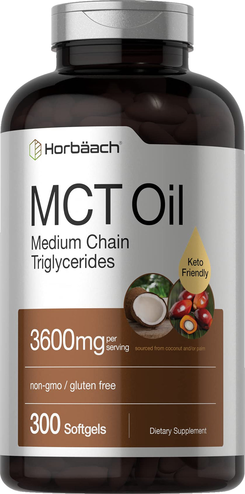 [Australia] - Horb√§ach Keto MCT Oil Capsules 3600mg | 300 Softgels | Coconut Oil Pills | Non-GMO and Gluten Free Formula | High Potency and Value Size Supplement 