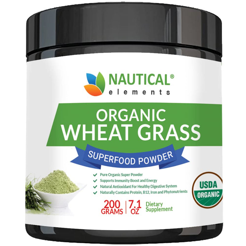 Wheatgrass Powder - USDA Organic Wheat Grass Powder, Grown In The USA, 200g | Wheat Grass Rich In Essential Amino Acids, Chlorophyll, Antioxidants, Fatty Acids, Minerals & Vitamins, Vegan 57 Servings 7 Ounce (Pack of 1)