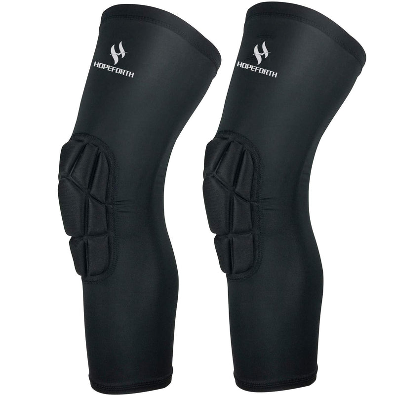 Knee Padded 2 Pack Compression Leg Sleeve Thigh Guard Sports Protective Gear Brace Support for Football Basketball Volleyball Softball Tennis Youth Kids Adult Black Knee Pad X-Large (Pack of 2)