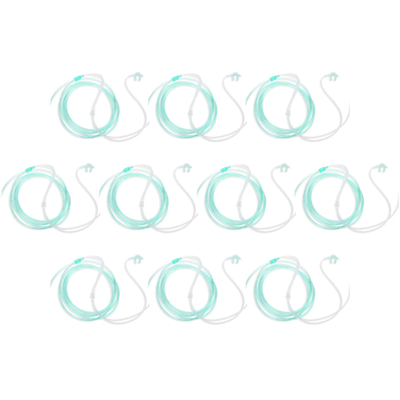 [Australia] - Dealmed Adult Standard Nasal Cannula ‚Äì Straight with 7 ft (2.1m), Soft Green, Cannula Nasal Tubing for Oxygen, Highly Visible, Kink Resistant, Lightweight Tubing (10 Pack) 10 