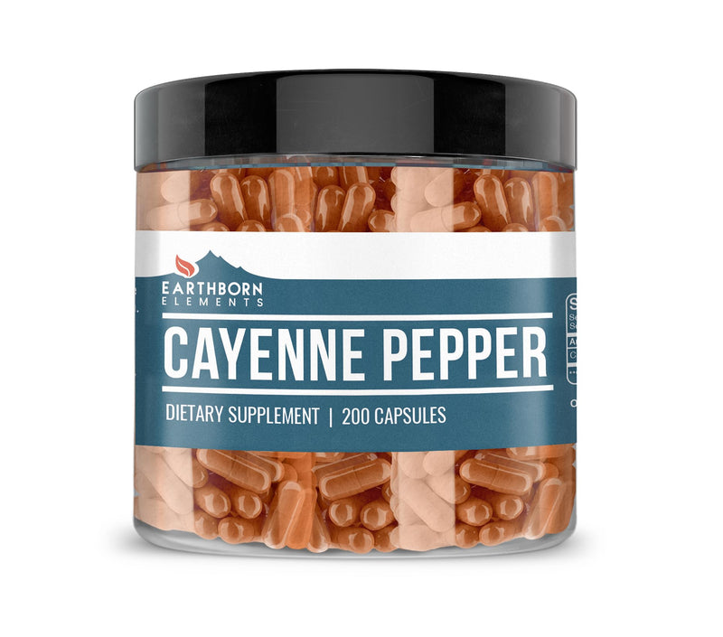 [Australia] - Earthborn Elements Cayenne Pepper 200 Capsules, Pure & Undiluted, No Additives 