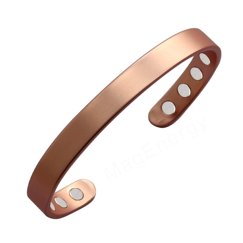 [Australia] - MagEnergy Copper Bracelet for Men and Women, 99.9% Pure Copper Magnetic Bangle with 8pcs 3500 Gauss Magnets, Adjustable Jewelry Gift 6.8 Inches 