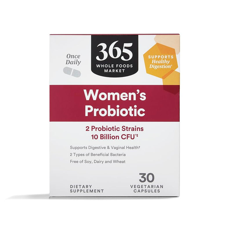 365 by Whole Foods Market, Women's Once Daily Probiotic (Vegetarian and Free of Soy, Dairy, and Wheat), 10 Billion CFU, 30 Count 30 Count (Pack of 1)