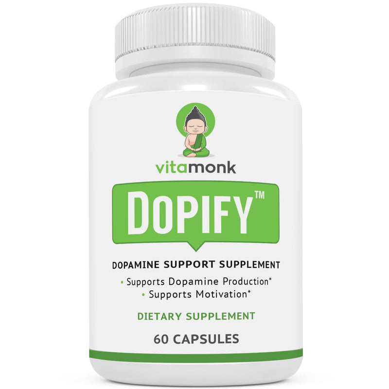 [Australia] - VitaMonk Dopify Dopamine Supplement Dopamine Booster with Uridine Monophosphate, Mucuna Pruriens, L-Theanine, Tyrosine and More - No Artificial Fillers, Just Brain Food - 60 Capsules 