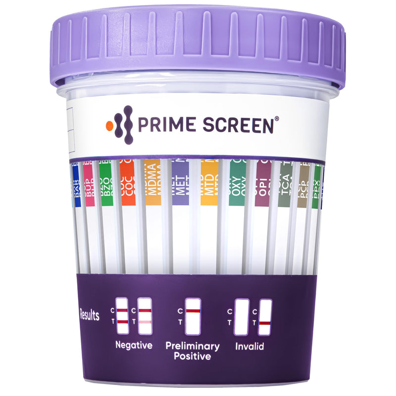 Prime Screen 14 Panel Urine Drug Test Cup Instant Testing Marijuana (THC),OPI,AMP, BAR, BUP, BZO, COC, mAMP, MDMA, MTD, OXY, PCP, PPX, TCA [1 Pack] 1 Count (Pack of 1)