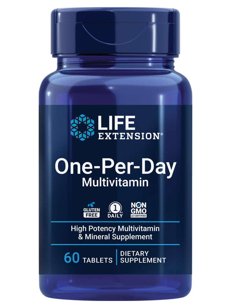 Life Extension One-Per-Day Multivitamin – Packed with Over 25 Vitamins, Minerals & Plant Extracts, Quercetin, 5-MTHF Folate & More – 1-Daily, Non-GMO, Gluten-Free – 60 Tablets Vitamin 60 Count (Pack of 1)