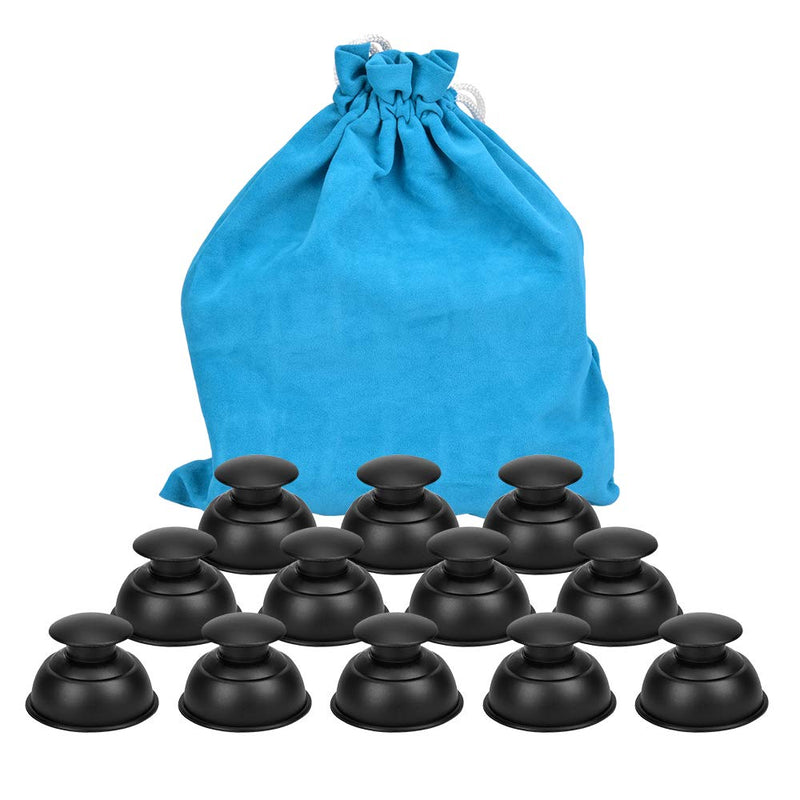 [Australia] - Silicone Cupping Therapy Sets Cups Massage, 12pcs Professional Vacuum Cupping Anti Cellulite Suction Cup for Facial Body Massage, Deep Tissue, Myofascial Release, Pain Relief, Muscle Relaxation(Black) Black 