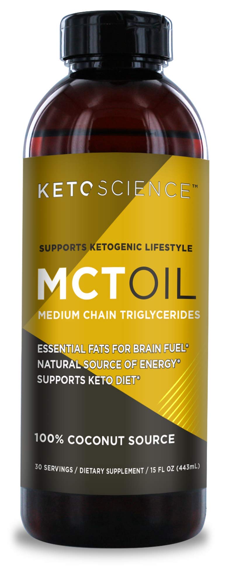 [Australia] - KETO SCIENCE Ketogenic MCT Oil, Dietary Supplement, Made from 100% Coconuts, Promotes Energy, Unflavored, 15 Fl Oz 