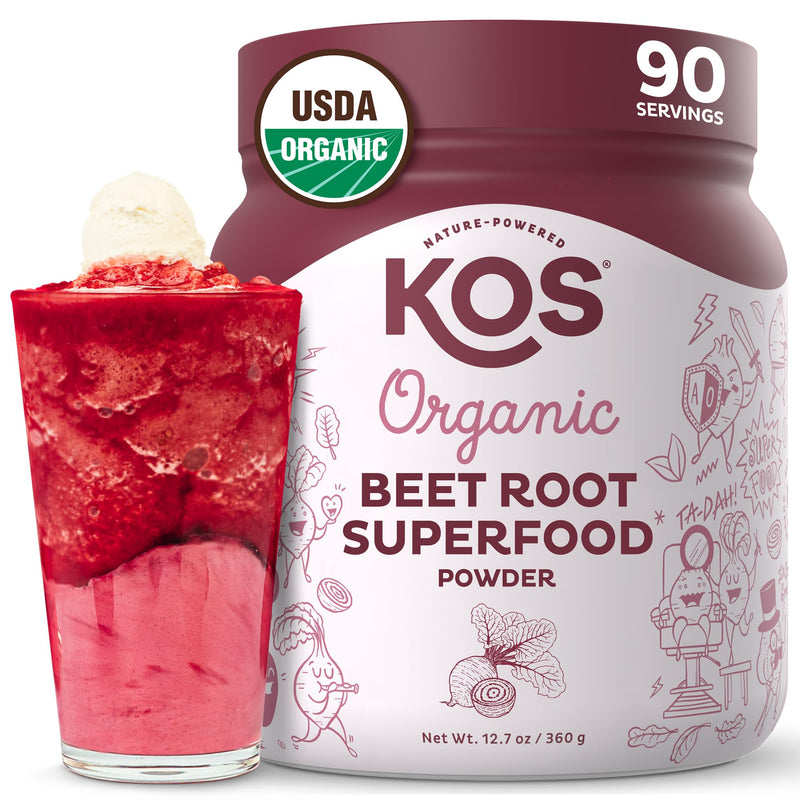 [Australia] - KOS Organic Beet Root Powder - USDA Certified, Non-GMO, Gluten & Soy Free - 90 Servings Beetroot Powder 