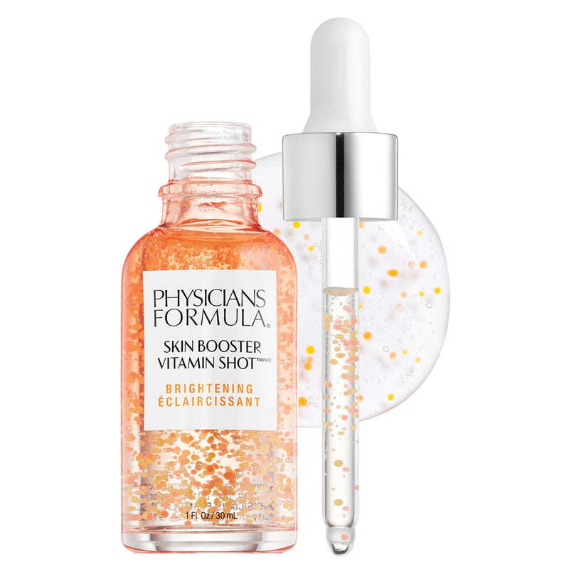 Physicians Formula Skin Booster Vitamin Shot, Brightening Serum with Vitamin C, Licorice & B3, Targets Dark Spots for Radiant Glow – Brighten Clear 1 Fl Oz (Pack of 1)