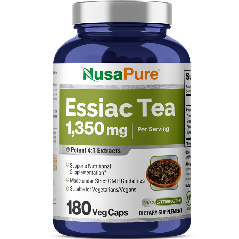 [Australia] - NusaPure Essiac Tea 1350 mg 180 Veggie Caps (Vegetarian, Non-GMO) 