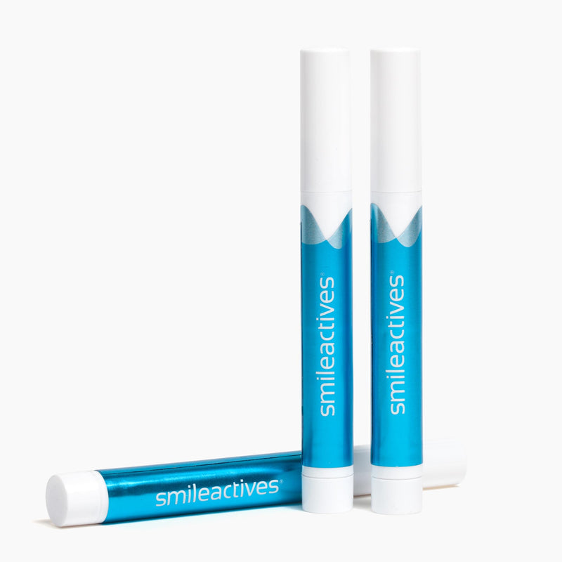 [Australia] - Smileactives Teeth Whitening Pen for White Smile, Fast Tooth Whitener and Stain Remover with Precision Brush Tip, Dental Quality Whitening Gel, Travel Pen, Easy to Use, Vanilla Mint Flavor, 3 Pack 