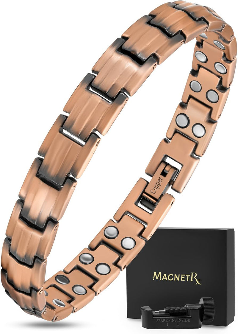 [Australia] - MagnetRX® Pure Copper Bracelets for Women – Ultra Strength Magnetic Copper Bracelet for Women – Adjustable Bracelet Length with Included Sizing Tool Classic Style 
