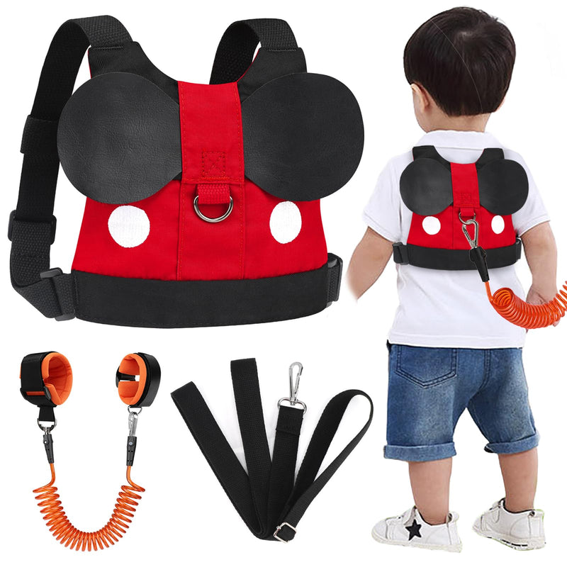 [Australia] - Accmor Toddler Leash Harness, Child Harness Baby Leash + Anti-Lost Wrist Link, Cute Kids Harness with Walking Assistant Strap Belt Tether for 1-5 Years Boys and Girls to Zoo or Mall Red/Boys,Orange Wrist Link 