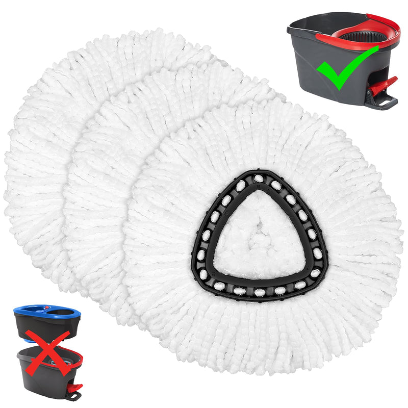 [Australia] - 3 Pack Mop Replacement Heads for O-Ceda Mop Replace Head EasyWrin Spin Mop Heads Replacements, Microfiber Spin Mop Refills, Easy Cleaning Mop Head Replacement 