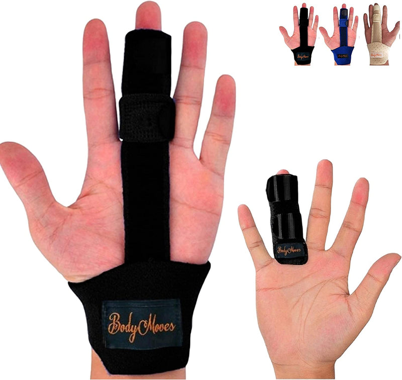 [Australia] - Copper Compression Finger Splint - Medical Grade Aluminum Brace Support Guard Splints for Straightening Broken Fingers, Injuries, Arthritis, Trigger Finger. Adjustable Knuckle Immobilizer Braces One Size (Pack of 1) 