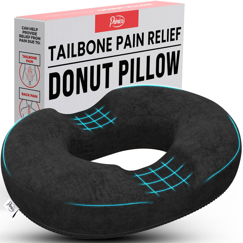 [Australia] - Donut Pillow, Tailbone Pain Relief, Hemorrhoid & Postpartum Cushion for Men and Women, Helps Ease Discomfort from Tailbone, Hemorrhoids, Pregnancy, Surgery (Up to 220 LBS) Up to 220 LBS 